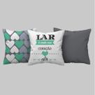 Kit 3 Capas Almofada Para Sala Lar É Onde Seu Coração Está