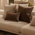 Kit 3 Capas Almofadas Linho Veneto Bege Escuro e Off White