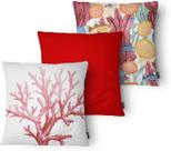 Kit 3 Capas de Almofada Decorativa Belchior com Zíper Tecido Especial Estampadas e Lisas 43 x 43cm
