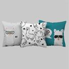 Kit 3 Capas De Almofada Decorativa Lhama Para Sala 40x40