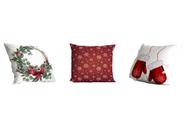 Kit 3 Capas de Almofada Guirlanda Natalinas 40x40cm Decoração de Natal (Sem Refil)