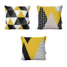 Kit 3 Capas de Almofadas Amarelas Decoração Para Sofá Sala de Estar Cama Quarto 40x40 Novadecora