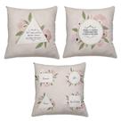 Kit 3 Capas De Almofadas Decorativas 45x45cm Estampa Amor Fé Kit 3 Capas De Almofadas Decorativas 45x45cm Estampa Amor Fé