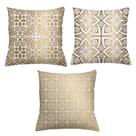 Kit 3 Capas De Almofadas Decorativas 45x45cm Estampa Ouro Kit 3 Capas De Almofadas Decorativas 45x45cm Estampa Ouro