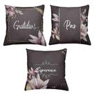 Kit 3 Capas De Almofadas Decorativas 45x45cm Estampa Paz Kit 3 Capas De Almofadas Decorativas 45x45cm Estampa Paz