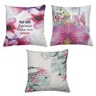 Kit 3 Capas De Almofadas Decorativas 45x45cm Estampa Sorriso