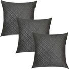 Kit 3 Capas de Almofadas Matelassê Cinza Liso 45x45cm
