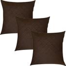 Kit 3 Capas de Almofadas Matelassê Marrom Liso 45x45cm