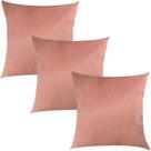 Kit 3 Capas de Almofadas Rosê Liso Veludo 45x45cm
