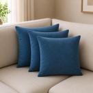 Kit 3 Capas de Almofadas Suede 45 x 45 com Zíper Veludo Liso Premium Azul Marinho Kit 3 Capas de Almofadas Suede 45 x 45 com Zíper Veludo Liso Premium Azul Marinho