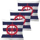 Kit 3 Capas De Almofadas Vermelho Timão Navegação Marítima
