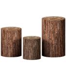 Kit 3 Capas de Cilindro P M G 3d Para Festa Sublimado Tronco de Árvore Material Premium Veste Fácil com Elástico