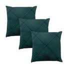 Kit 3 Capas para Almofada Drapeada Veludo Quadrada Várias Cores