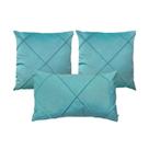Kit 3 Capas para Almofada Drapeada Veludo Quadradas e Retangular