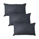 Kit 3 Capas para Almofada em Veludo Drapeada 50x30 com Enchimento 55x35 Várias Cores