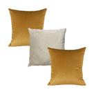 Kit 3 Capas para Almofada em Veludo Liso Quadrada 60x60