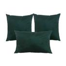 Kit 3 Capas para Almofada em Veludo Liso Quadradas e Retangular