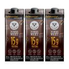 Kit 3 cappuccino 15g proteina power chocolate 250ml 3corações