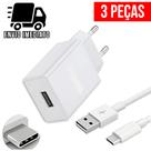 Kit 3 Carregador Celular Tipo C USB Cabo Super Rapido 3.6A