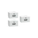 Kit 3 Carregador Usb-A Branco Brilhante Lunare Up Schneider Kit 3 Carregador Usb-A Branco Brilhante Lunare Up Schneider