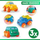 Kit 3 Carrinho Soft Cars Mordedor Para Bebê Vinil Atóxico