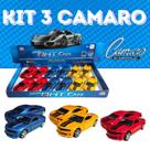 Kit 3 Carrinhos De Metal Carros Miniatura Camaro Chevrolet Premium Colecionador
