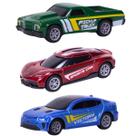 Kit 3 Carrinhos Miniatura Esportivo Die-cast Metal 1:64 CBS0624 - Castela