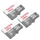Kit 3 Cartão De Memória Sandisk Ultra Micro 32gb Classe 10 80mbs