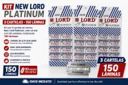Kit 3 Cartelas Lâminas New Lord Platinum 150 Unidades para Barbear Suave e Preciso