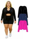 Kit 3 Casacos Camisas Sem Zíper Proteção UV FPU50 Feminina Plus Size