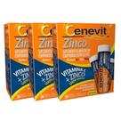 Kit 3 Cenevit Vitamina C 1g + Zinco 10mg - 30 Comp Efervescente Sabor Laranja