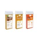 Kit 3 Cera Refil Roll On Mamão - Natural - Coco - Depilflax