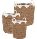 kit 3 CESTA DECORATIVA ORGANIZADORA MULTIUSO FIBRA NATURAL CACHEPÔ