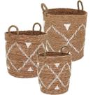Kit 3 Cesta Organizadora Multiuso Cachepô Natural Fibra para Roupas
