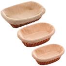 Kit 3 Cestas De Rattan Diferentes Tamanho com Forro De Tecido