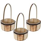 Kit 3 Cestas Pascoa Madeira Lembrança Café Da Manha Presente