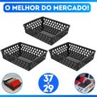Kit 3 Cesto Caixa Organizador Multiuso Grande Plástico Ideal Para Gavetas