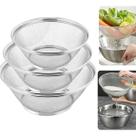Kit 3 Cesto Escorredor 22/25/28cm Inox Massas Arroz Legumes Prateado