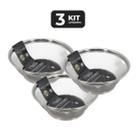 Kit 3 cesto escorredor de inox multiuso 28 cm