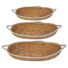 Kit 3 Cesto Multiuso De Fibra Natural Algodão Com Alça Grande Médio Pequeno