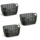 Kit 3 Cesto Organizador Multiuso Vime Médio 30x21x17Cm Preto