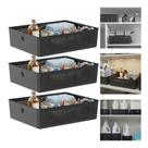 Kit 3 Cesto Organizador Para Lavanderia 8,2l Multiuso Preto Flow Ou Kit 3 Cesto Organizador Para Lavanderia 8,2l Multiuso Preto Flow Ou