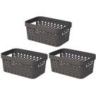 Kit 3 Cesto Organizador s/ Tampa Trama Rattan 4,5L Usual