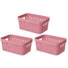 Kit 3 Cesto Organizador Trama Rattan s/Tampa 4,5L Multiuso Plástico