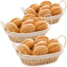 Kit 3 Cesto Oval de Papel com Alça e Forro em Tecido Pão Frutas Piquenique Organização Decoração Multiuso Luxo Wolff Kit 3 Cesto Oval de Papel com Alça e Forro em Tecido Pão Frutas Piquenique Organização Decoração Multiuso Luxo Wolff