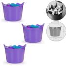 Kit 3 Cestos Balde Flexível C/Alça 15L Roxo -Fersil