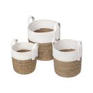 Kit 3 Cestos Boxbit Samui em Fibra Natural e Branca