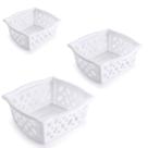 Kit 3 Cestos Cestinhos Empilhável Multiuso Organizador P M G Kit 3 Cestos Cestinhos Empilhável Multiuso Organizador P M G