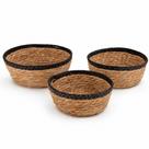 Kit 3 Cestos Decorativos Fibra Natural Organizador Multiuso Artesanal Rústico Mesa Banheiro Cozinha Sala Vime
