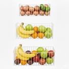 Kit 3 Cestos Multiuso Aramado Fruteira de Parede para Cozinha Lavanderia N2 N3 N4 Branco Kit 3 Cestos Multiuso Aramado Fruteira de Parede para Cozinha Lavanderia N2 N3 N4 Branco